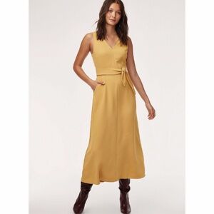 Aritzia Wilfred Ecoulement Midi Dress in Cairo Gold (00)
